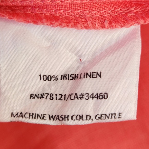 Eileen Fisher Woman Coral Pink 100% Irish Linen Sequin Split Neck Tunic Top 1X - Picture 8 of 8